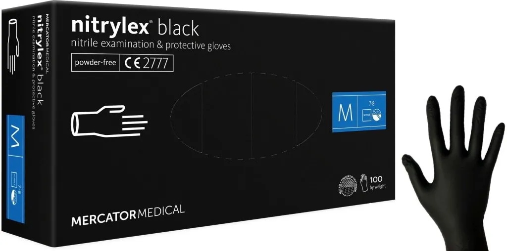 rękawiczki nitrylowe czarne 100 sztuk — zdjęcie produktu